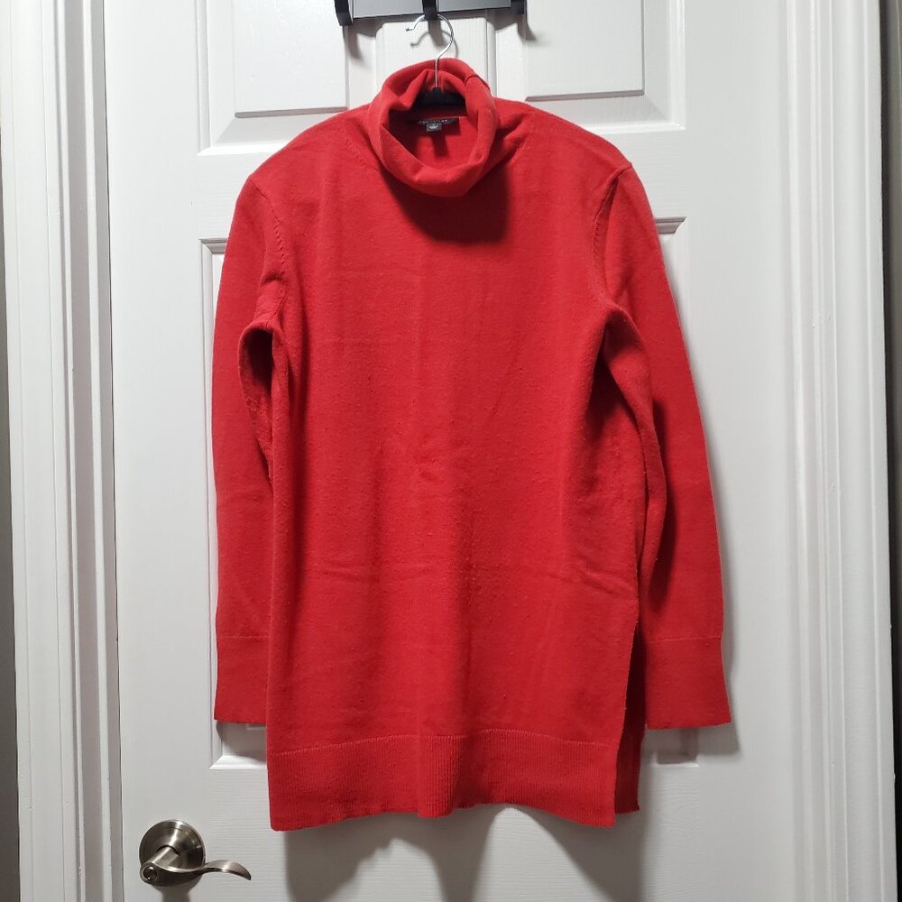 Ann Taylor Red Turtleneck Sweater | Medium
